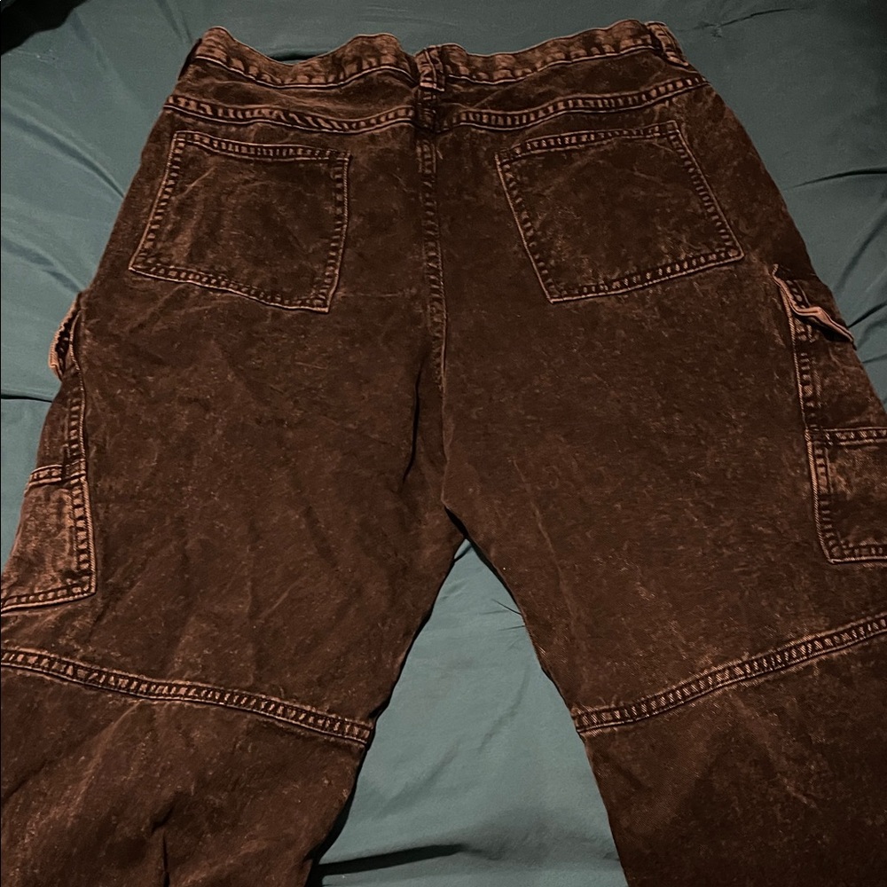 Baggy Black Cargo Jeans Size 36 - Picture 2 of 4